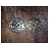 Vintage Rustic wood storage trunk style table on wheels