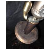 Two Vintage Wrought Iron table lamps with handcrafted metal flower design