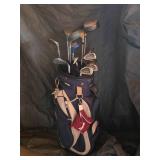 Golf bag full of goodies with clubs included- Lot of 14 pieces