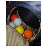 Golf bag full of goodies with clubs included- Lot of 14 pieces