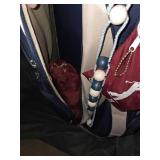 Golf bag full of goodies with clubs included- Lot of 14 pieces