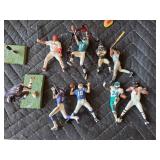 Vintage Sports figures with turf and home plate stands/bases - Lot of 34 pieces