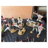 Vintage Sports figures with turf and home plate stands/bases - Lot of 34 pieces