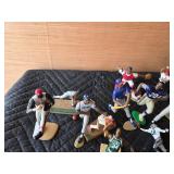 Vintage Sports figures with turf and home plate stands/bases - Lot of 34 pieces