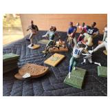 Vintage Sports figures with turf and home plate stands/bases - Lot of 34 pieces