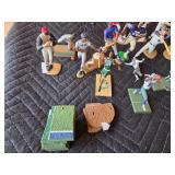 Vintage Sports figures with turf and home plate stands/bases - Lot of 34 pieces