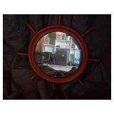 Vintage NKlaus Wooden Steering Wheel Mirror designed for Nautical wheel decoration