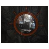 Vintage NKlaus Wooden Steering Wheel Mirror designed for Nautical wheel decoration