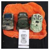 3 TRAIL CAMS WITH ORANGE BAG