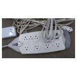 LOT OF EXTENSION CORDS AND SURGE PROTECTERS