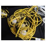 INDUSTRIAL HANGING LIGHTS, 3 SURGE PROTECTORS AND WIRES