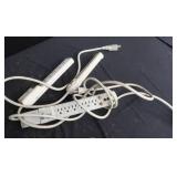 INDUSTRIAL HANGING LIGHTS, 3 SURGE PROTECTORS AND WIRES