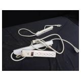 INDUSTRIAL HANGING LIGHTS, 3 SURGE PROTECTORS AND WIRES