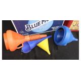 1 GAL. GAS CAN, 5 FUNNELS