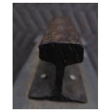 HEAVY DUTY WOODEN BASE WITH SMALL ANVIL ON TOP