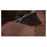 HEAVY DUTY MESH ORANGE DRIVEWAY TARP, HUGE PIECE OF WHITE MESH FABRIC