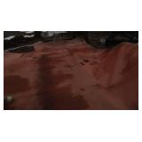 HEAVY DUTY MESH ORANGE DRIVEWAY TARP, HUGE PIECE OF WHITE MESH FABRIC