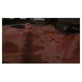 HEAVY DUTY MESH ORANGE DRIVEWAY TARP, HUGE PIECE OF WHITE MESH FABRIC