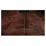 HEAVY DUTY MESH ORANGE DRIVEWAY TARP, HUGE PIECE OF WHITE MESH FABRIC