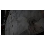 HEAVY DUTY MESH ORANGE DRIVEWAY TARP, HUGE PIECE OF WHITE MESH FABRIC