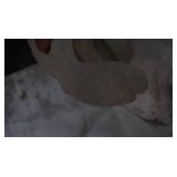 HEAVY DUTY MESH ORANGE DRIVEWAY TARP, HUGE PIECE OF WHITE MESH FABRIC