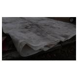 HEAVY DUTY MESH ORANGE DRIVEWAY TARP, HUGE PIECE OF WHITE MESH FABRIC