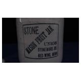 ANTIQUE REDWING STONE MASON FRUIT JAR.