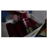 LARGE LOT OF VINTAGE POWDER AND SHOT FLASK, AND AMMO