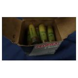 LARGE LOT OF VINTAGE POWDER AND SHOT FLASK, AND AMMO