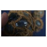 4 SMALL JAPENESE GLASS FISHING FLOATS, WITH 4 BOTTLES OF FIRE BRINE