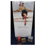 BROWN AND BIGELOW PIN UP CALENDER AND SHOTGUN AMMO
