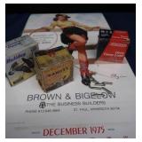 BROWN AND BIGELOW PIN UP CALENDER AND SHOTGUN AMMO