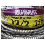 3 DIFFERENT SIZES OF CLAD CABLE (ELECTRICAL CONDUIT) AND YELLOW WIRES