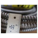 3 DIFFERENT SIZES OF CLAD CABLE (ELECTRICAL CONDUIT) AND YELLOW WIRES