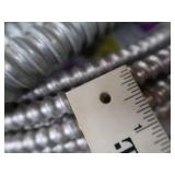 3 DIFFERENT SIZES OF CLAD CABLE (ELECTRICAL CONDUIT) AND YELLOW WIRES