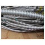 3 DIFFERENT SIZES OF CLAD CABLE (ELECTRICAL CONDUIT) AND YELLOW WIRES