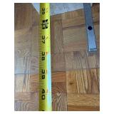 Mid Century Glass Coffee Table on Travertine Base with Stainless Steel Cross Rails - 40 in Square