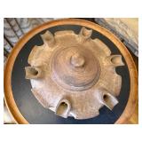 Hand Carved Wooden Vessel with Lid - Decorative Container