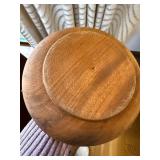 Hand Carved Wooden Vessel with Lid - Decorative Container