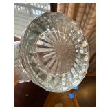 Clear Glass Vase - Hobnail Diamond Pattern, Tall Flared Rim