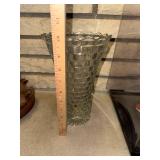 Clear Glass Vase - Hobnail Diamond Pattern, Tall Flared Rim