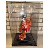 Vintage Yaegaki Hime Doll in Kimono with Decorative Kabuto Helmet