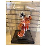 Vintage Yaegaki Hime Doll in Kimono with Decorative Kabuto Helmet