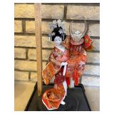 Vintage Yaegaki Hime Doll in Kimono with Decorative Kabuto Helmet