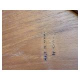 Danish Teak Round Side Table - Black Top (Made in Denmark)