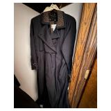 Dina Michael Trench Coat - Black with Plaid Lining