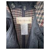 Dina Michael Trench Coat - Black with Plaid Lining