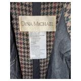 Dina Michael Trench Coat - Black with Plaid Lining