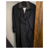 Dina Michael Trench Coat - Black with Plaid Lining