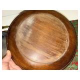 Hand Carved Wood Tray - Silver Tone Bowl - Brass Owl Shoe Horn